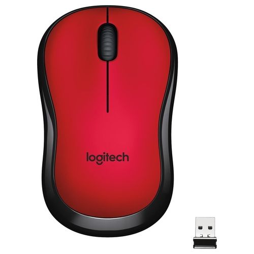 Logitech M220 Mouse Wireless, Pulsanti Silenziosi, 1000 DPI Ambidestro PC/Mac/Laptop, Rosso