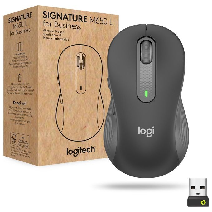 Logitech M650 BSN GRAPH Mouse Business Graphite Mano Destra