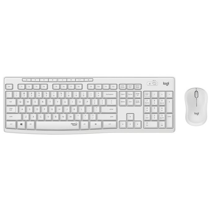 Image of Logitech MK295 Silent Set Mouse e Tastiera senza Fili 2.4GHz QWERTZ Tedesca Bianco Spento