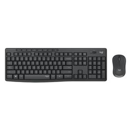 MK295 Silent Set Mouse e Tastiera senza Fili 2.4 GHz QWERTY Inglese Grafite