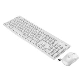 MK295 Silent Set Mouse e Tastiera senza Fili 2.4 GHz Francese Bianco Spento