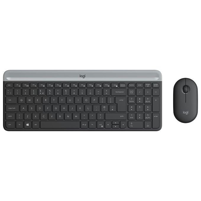 Logitech MK470 Kit Tastiera Wireless Sottile e Mouse Compatto a Basso Profilo Funzionamento Silenzioso Layout Italiano QWERTY Nero