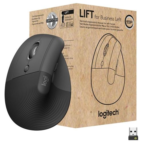 Logitech Mouse Verticale Ergonomico per Mancini Wireless Bluetooth USB Secured Logi Bolt Graphite