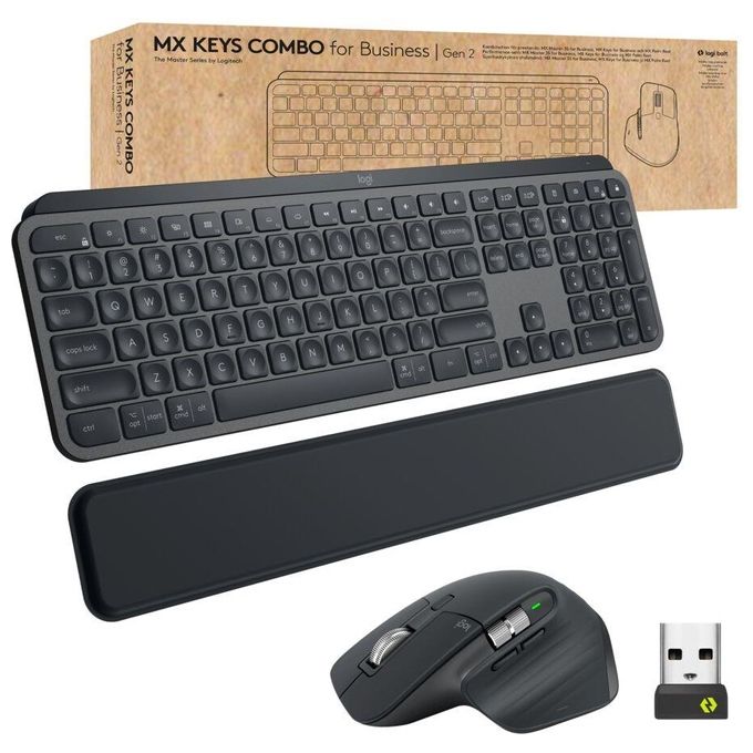 Logitech Mx Keys Combo For Business Gen 2 Tastiera Mouse Incluso Rf Senza Fili Bluetooth Qwerty Italiano Grafite