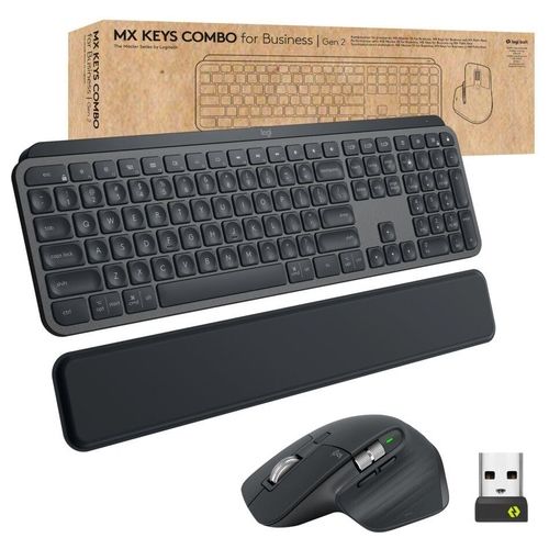 Logitech Mx Keys Combo For Business Gen 2 Tastiera Mouse Incluso Rf Senza Fili  Bluetooth Qwerty Italiano Grafite