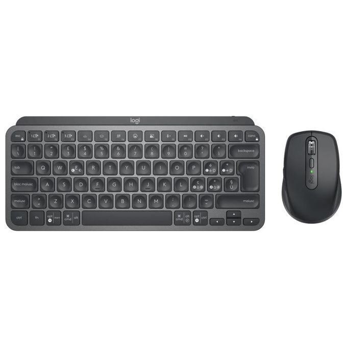 Logitech MX Keys Mini Combo For Business Tastiera Mouse Incluso Rf Senza Fili Bluetooth Qwerty Italiano Grafite