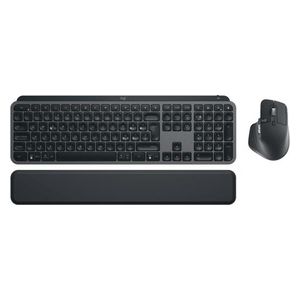 Logitech MX Keys S Combo - Tastiera e Mouse Wireless con Palm Rest, illuminazione personalizzabile, Scorrimento veloce, Bluetooth, USB C, Windows/Linux/Chrome/Mac, Disposizione Italiano QWERTY, Grigio