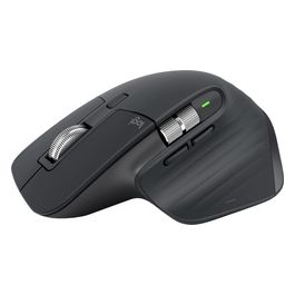 MX Master 3S-Mouse wireless ad alte prestazioni con scorrimento ultraveloce, ergonomico, 8K DPI, rilevamento del vetro, clic silenziosi, USB-C, Bluetooth, Windows, Linux, - Grigio scuro