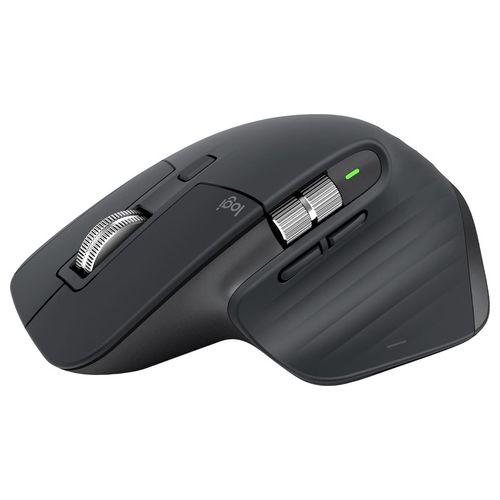 Logitech MX Master 3S-Mouse wireless ad alte prestazioni con scorrimento ultraveloce, ergonomico, 8K DPI, rilevamento del vetro, clic silenziosi, USB-C, Bluetooth, Windows, Linux, - Grigio scuro