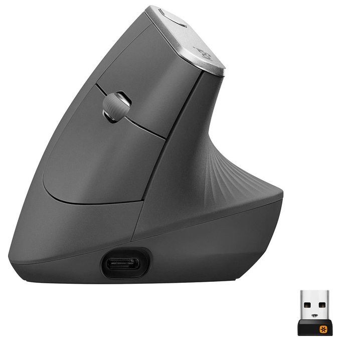 Logitech MX Vertical Mouse Ergonomico Avanzato Cablato e Wireless per un Minore Sforzo Muscolare