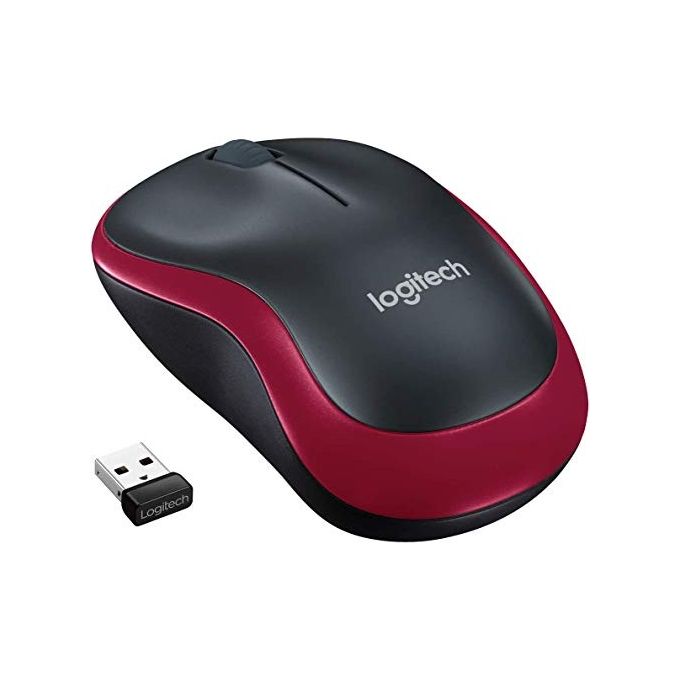 Logitech M185 Mouse Wireless, 2,4 GHz con Mini Ricevitore USB, Durata Batteria di 12 Mesi, Tracciamento Ottico 1000 DPI, Ambidestro, Compatibile con PC, Mac, Laptop - Rosso