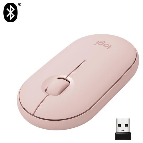 Logitech Pebble M350 Mouse Wireless a RF + Bluetooth Ottico 1000 DPI Ambidestro