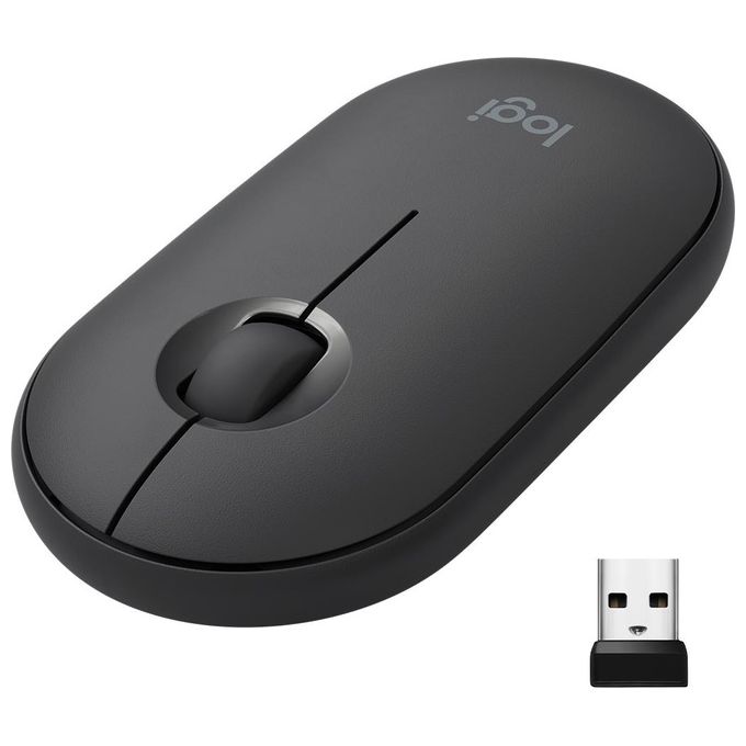 Logitech Pebble Mouse Wireless Bluetooth con Ricevitore USB- Colore Nero