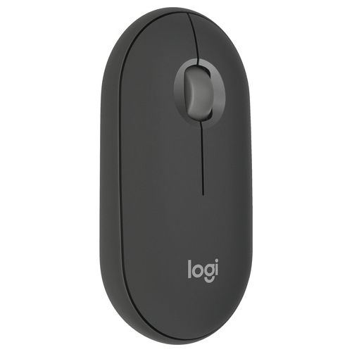 Logitech Pebble Mouse 2 M350s wireless Bluetooth sottile portatile leggero personalizzabile clic discreti Easy-Switch per Windows macOS iPadOS Android Chrome OS - Grafite