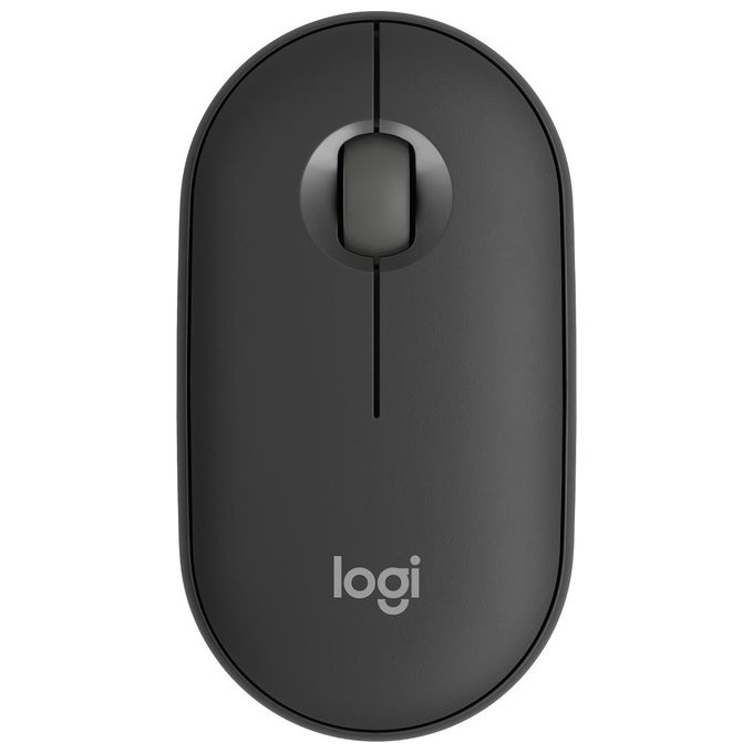 Image of Logitech Pebble Mouse 2 M350s wireless Bluetooth sottile portatile leggero personalizzabile clic discreti Easy-Switch per Windows macOS iPadOS Android Chrome OS - Grafite