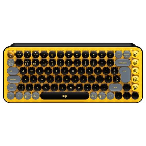 Logitech POP Keys Tastiera Meccanica Wireless con Tasti Emoji Personalizzabili Blast-Yellow