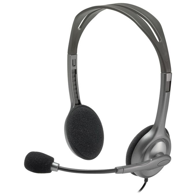 Logitech LGT-H110 Cuffia PC Stereo con Microfono a Eliminazione del Rumore Cablata 2x 3.5 mm colore Grigio