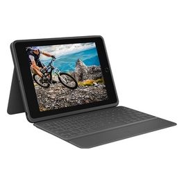 Logitech Rugged Folio Custodia con Tastiera Protettiva per iPad 7a Generazione con Smart Connector e Tastiera Resistente agli Schizzi Graphite