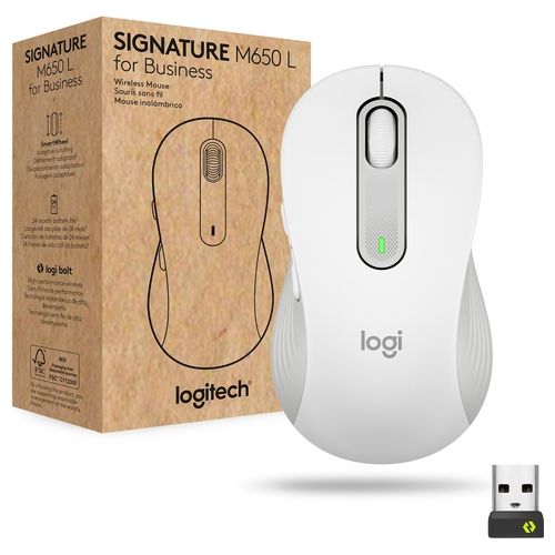 Logitech Signature M650 for Business Mouse Wireless Bianco