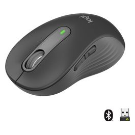 Logitech Signature M650 L Mouse wireless - Per mani grandi, Durata Batteria 2 anni, Clic Silenziosi, Tasti Personalizzabili, Bluetooth, per PC/Mac/Più dispositivi/Chromebook - Grigio