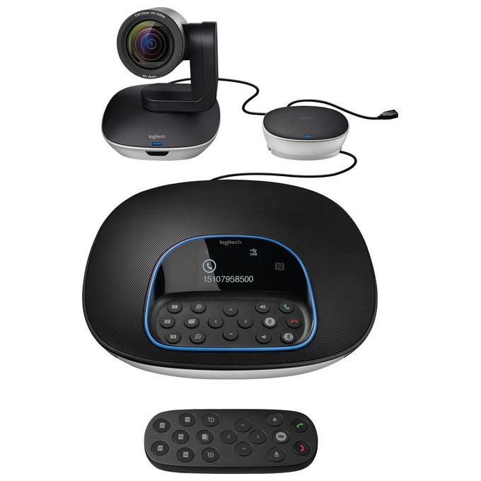 Logitech Sistema di Videoconferenza con Camera Professionale Hd 1080p Nero/Antracite