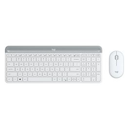 Logitech Slim Wireless Keyboard and Mouse Combo MK470 Tastiera USB QWERTY Inglese Bianco