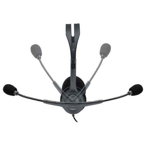 981-000593 Cuffie a Padiglione Stereo con Microfono Jack 3.5mm Riduzione Rumore PC Mac Smartphone Tablet colore Nero