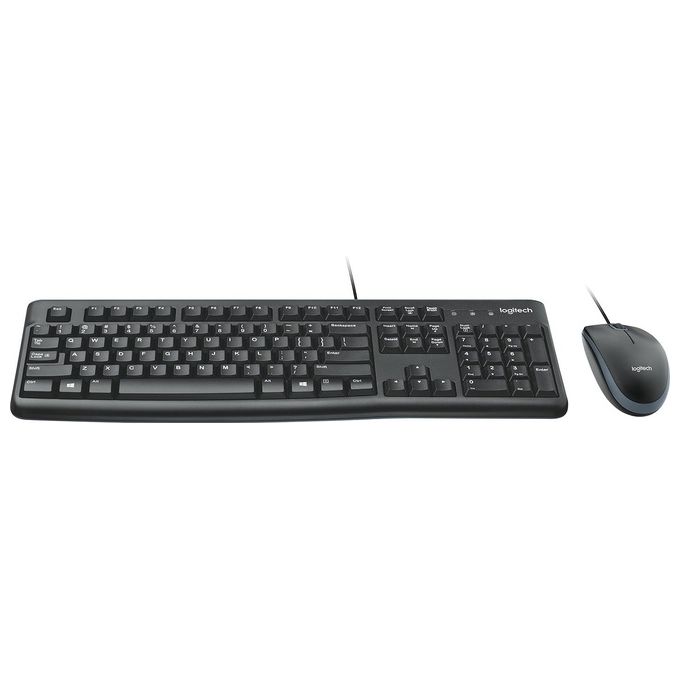 Image of Logitech MK120 Combo Tastiera e Mouse con Filo per Windows, Mouse Ottico Cablato, Tastiera di Dimensioni Standard, USB Plug-and-Play, Compatibile con PC, Laptop, Layout Italiano QWERTY - Nero