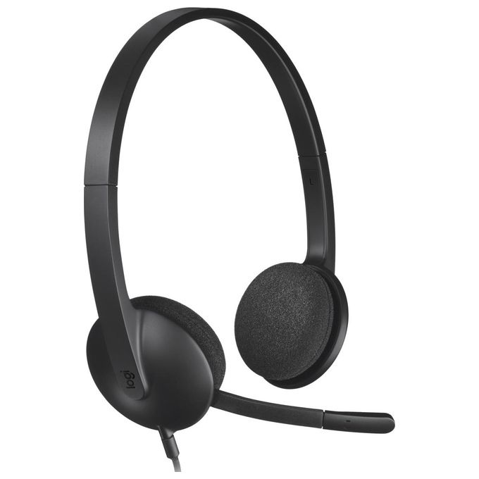 Logitech 981-000475 H340 Cuffia con Microfono USB Stereo Cancellazione Rumore Plug and Play PC Mac colore Nero