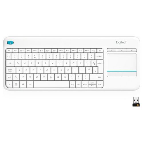 Logitech Wireless Touch Keyboard K400 Plus Tastiera RF Wireless QWERTY Inglese Bianco