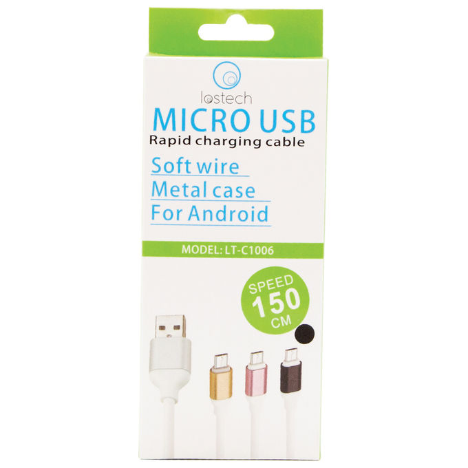 Lostech Cavo Ricarica e Dati Carica Rapida Soft Wire 150cm Micro Usb per Android