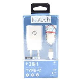 Lostech Z14 Kit Auto Caricabatterie da Muro con Cavo Type-C