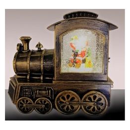 Lotti Decoro Luminoso Locomotiva con Acqua Glitter Led Marrone