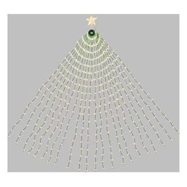 Lotti Decoro Luminoso Tenda Mantello Verde con Puntale Stella per Albero