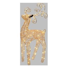 Decoro Renna Metallo Led Luce Fissa Rame