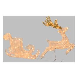 Lotti Decoro Renna con Slitta 3D Led Luce Fissa