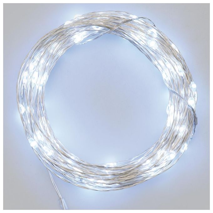 Image of Lotti Importex Catena 100 Microled Bianco 1,5mm 8 Giochi di Luce Selezionabili e Timer