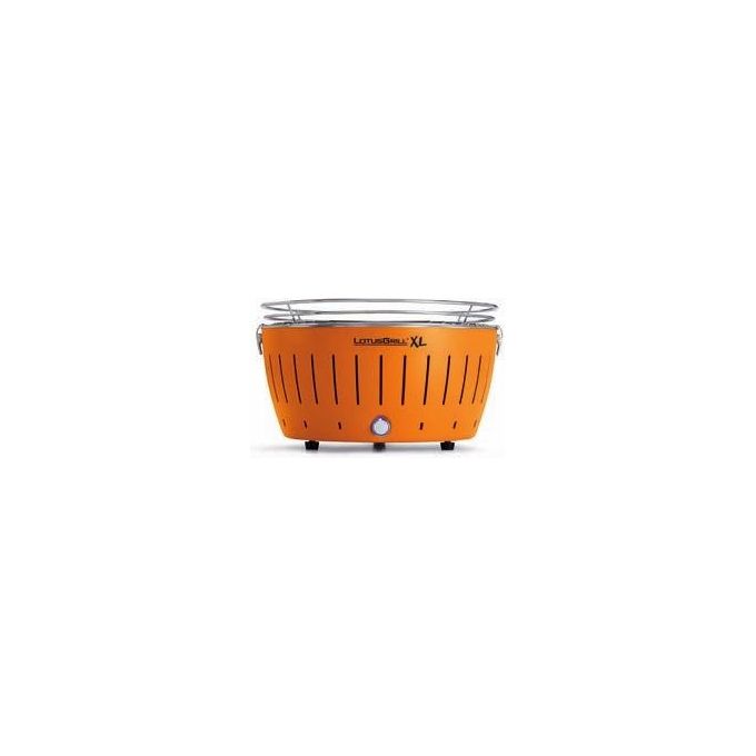 LotusGrill G-OR-435P LotusGrill XL Barbecue portatile a carbone senza fumo con ventilatore USB e batterie AA 43.5 x 43.5 x 25.7 cm colore Arancione