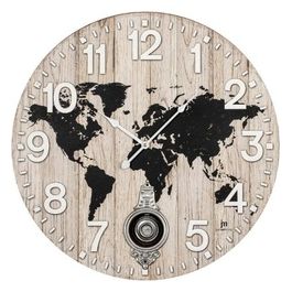 Orologio da Parete Cassa in Mdf 58cm Movimento con Pendolo Quadrante Anticato