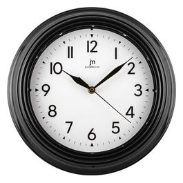 Orologio da Parete Nero 30cm Cassa in Abs Luce Led Attivabile Movimento Continuo