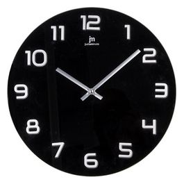 Orologio da Parete Nero/Silver in Vetro Tondo 38cm