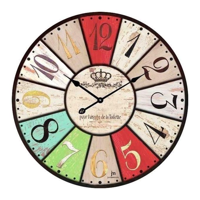 Lowell Orologio da Parete Old Style in Vetro Tondo 33,5cm Serigrafato