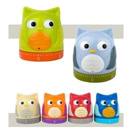Timer Meccanico da Cucina Confezione 6 Gufi Diversi Colori