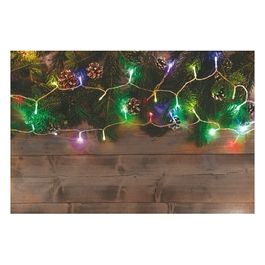 Luci di natale Filo 50 led multicolor a batteria in plastica e rame