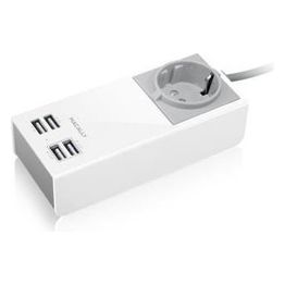 Macally Caricabatterie multilplo da muro con 4 porte USB per Smartphone e Tablet (2xUsb 2,4Ah 2xUsb 1Ah)