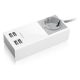 Macally Caricabatterie multilplo da muro con 4 porte USB per Smartphone e Tablet (2xUsb 2,4Ah 2xUsb 1Ah)