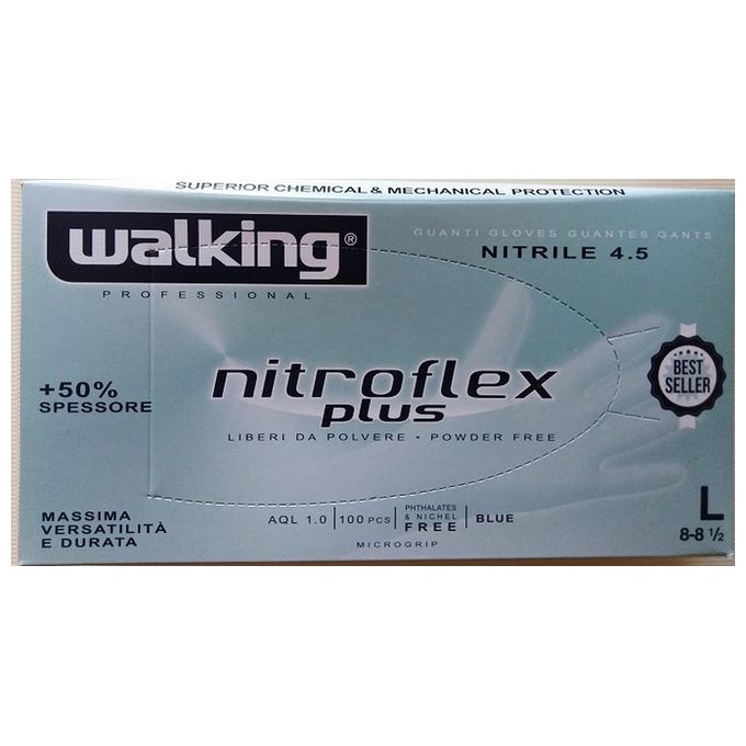 Image of Machieraldo Guanti in Nitrile Nitroflex Plus 100 Pezzi Taglia L
