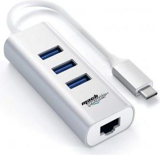Machpower Adattatore Usb-C a Lan 1000mbps con Hub 3 Usb 3.0 Cavo 20cm