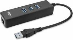 Machpower Adattatore Usb-A M a Lan 1000mbps con Hub 3 Usb 3.0 Cavo 20cm