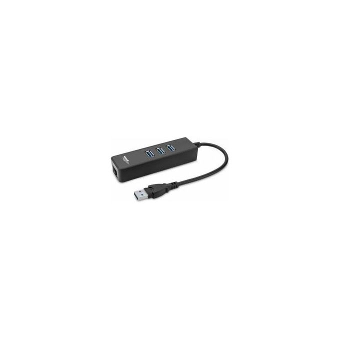Machpower Adattatore Usb-A M a Lan 1000mbps con Hub 3 Usb 3.0 Cavo 20cm